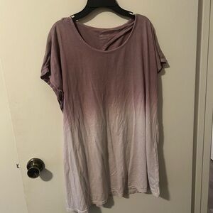 J. Jill Purple and White Ombre Short Sleeve Top